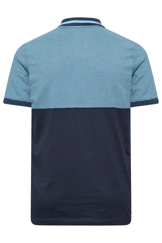 BadRhino Big & Tall Blue Crest Zip Polo Shirt | BadRhino  4