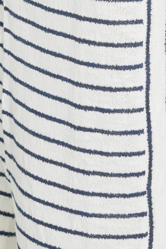 Plus Size White Short Sleeve Stripe Cardigan | Yours Clothing 6