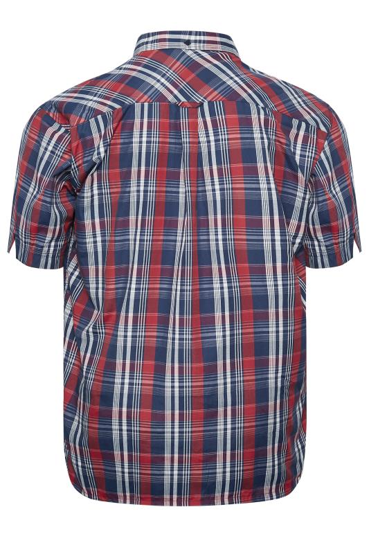 ESPIONAGE Big & Tall Red Short Sleeve Check Shirt | BadRhino 4