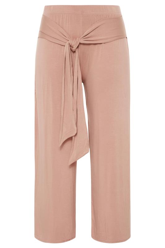 YOURS LONDON Nude Wide Leg Belted Trousers_F.jpg