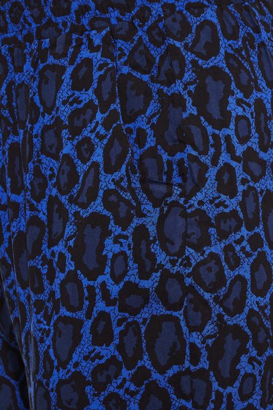 Plus Size Blue Leopard Printed Trousers | Yours Clothing  4