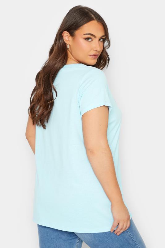 YOURS Curve Plus Size Light Blue Essential T-Shirt | Yours Clothing  2