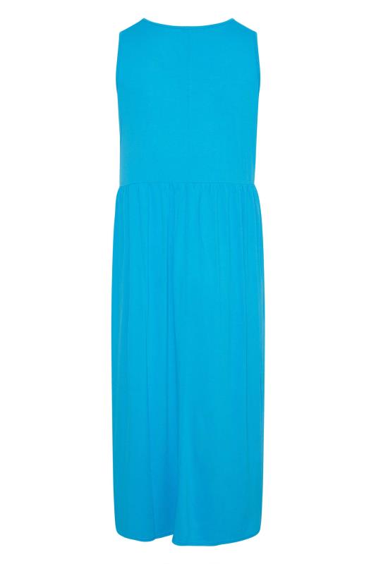 LIMITED COLLECTION Curve Turquoise Blue Sleeveless Pocket Maxi Dress 7