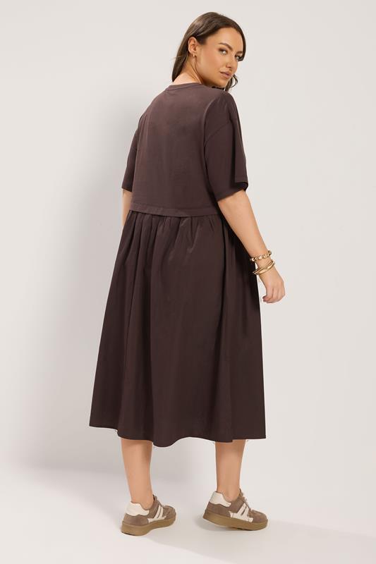 brown poplin midi dress Threadbare - Midi Dress - Women - Cotton - 12 US