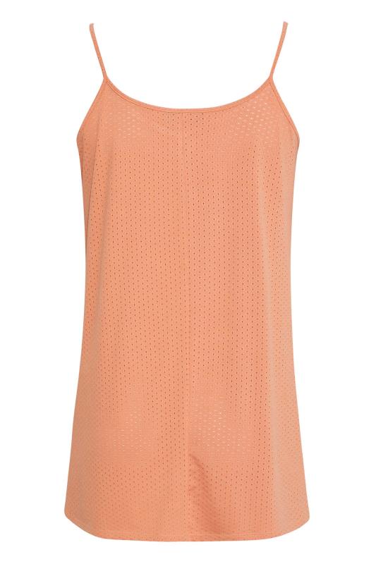 Plus Size Orange Pointelle Strappy Vest | Yours Clothing 6