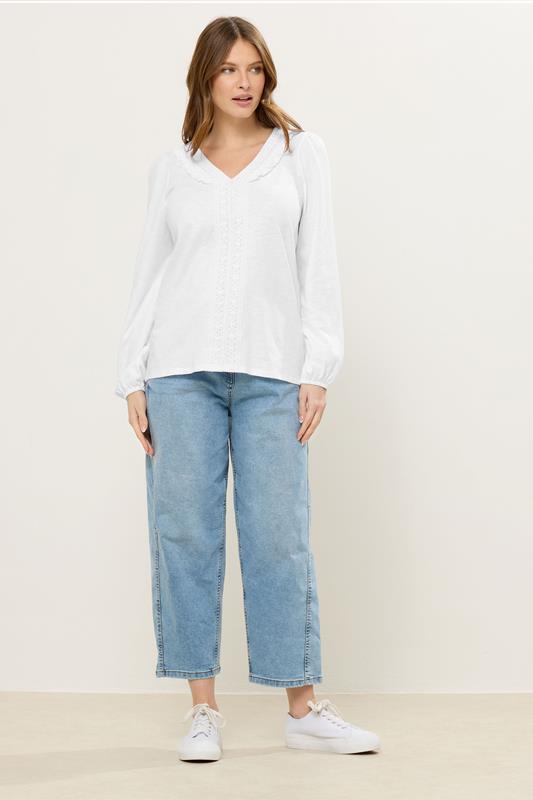M&Co White Frill Detail Cotton Blouse | M&Co 2
