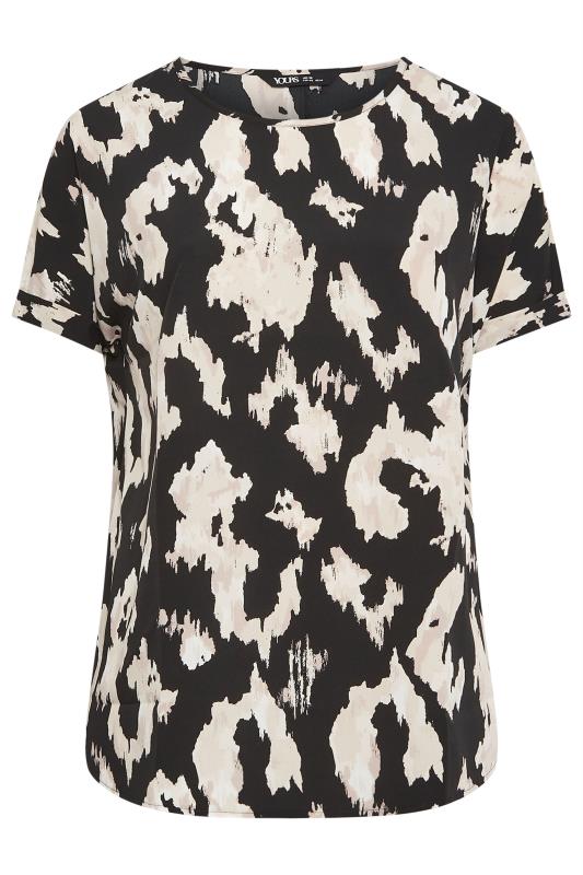YOURS Plus Size Black Abstract Print Boxy Top | Yours Clothing 6