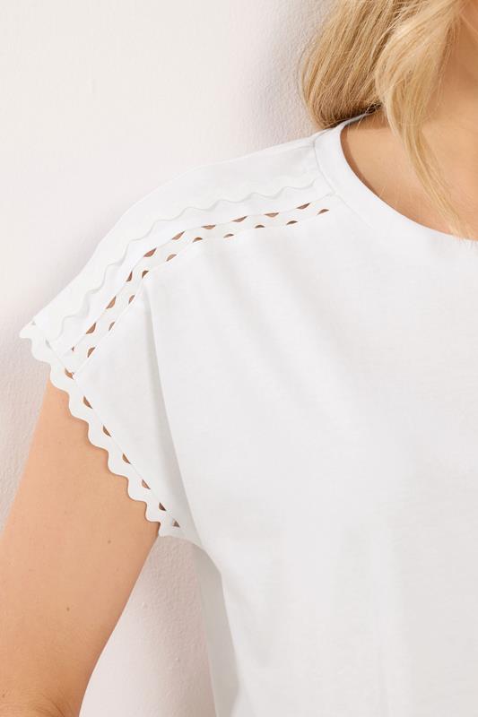 LTS Tall Women's White Swirl Hem Cotton T-Shirt | Long Tall Sally 5