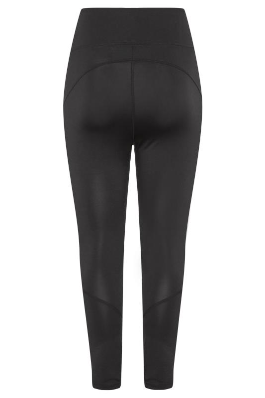 ACTIVE Black 7/8th High Waisted Gym Leggings | Yours Clothing 5