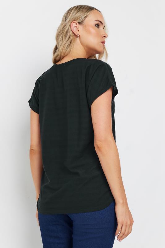 LTS Tall Black Shadow Stripe V-Neck Boxy Top | Long Tall Sally 3