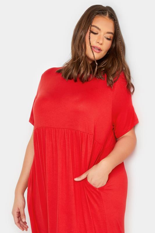 LIMITED COLLECTION Plus Size Red Pocket Maxi Dress | Yours Clothing 4