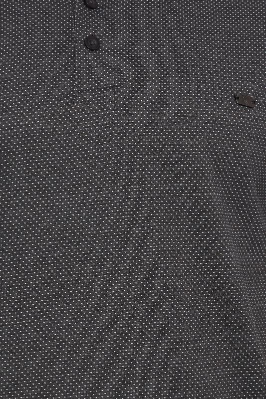 KAM Big & Tall Mens Charcoal Grey Polka Dot Polo Shirt | BadRhino  2