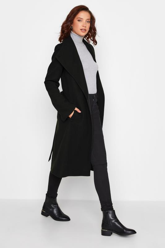 LTS Tall Black Wrap Coat 2