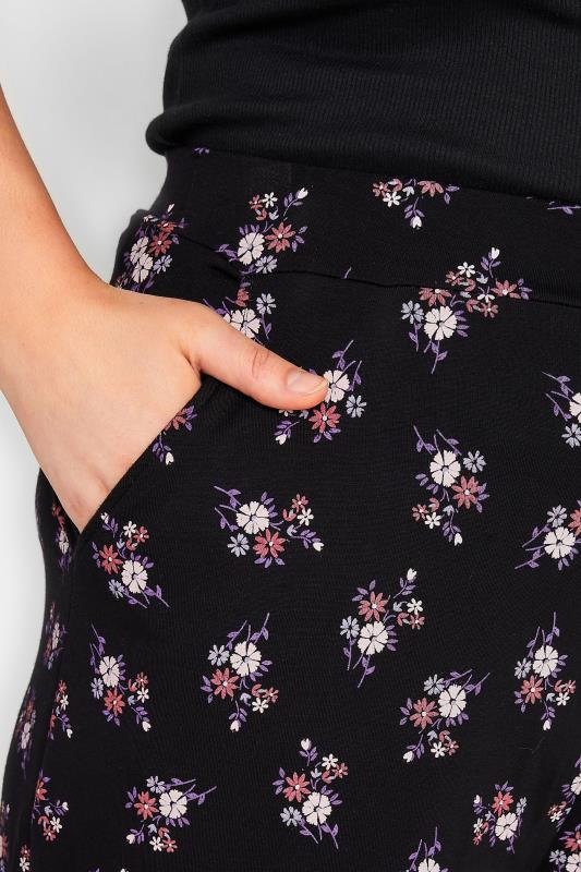 YOURS Curve Black & Pink Floral Midaxi Culottes | Yours Clothing 3