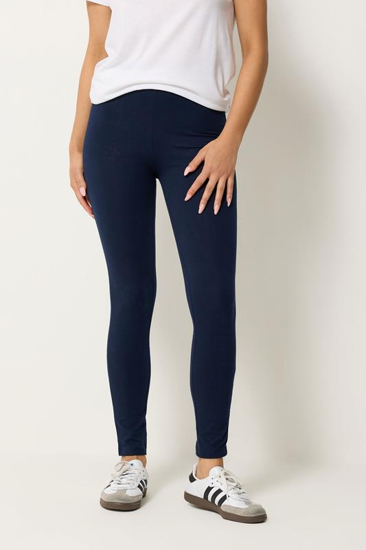 PixieGirl Petite Women's 2 PACK Navy Blue & Black Cotton Leggings | PixieGirl 4