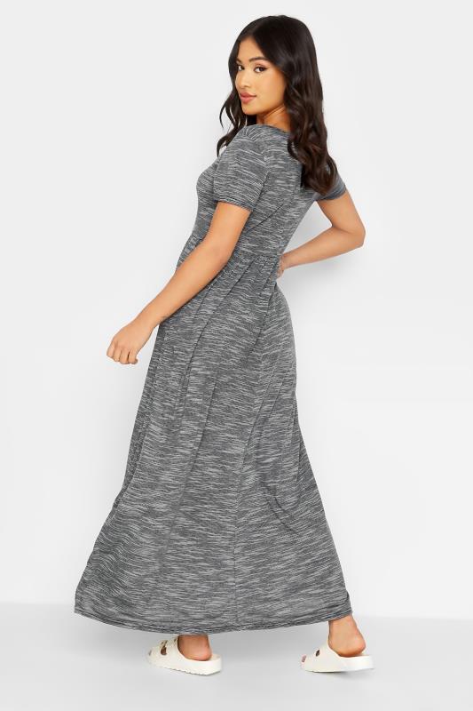 Petite Grey Line Stripe Maxi Dress | PixieGirl 2