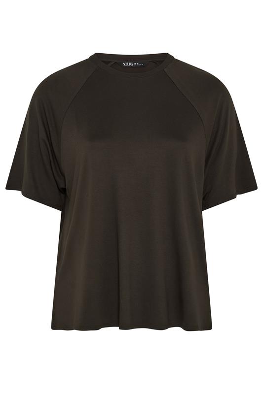YOURS Plus Size Brown Soft Touch Raglan T-Shirt | Yours Clothing 5