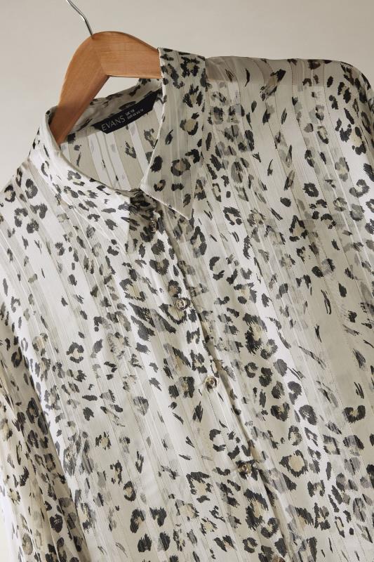 EVANS Plus Size Ivory White Leopard Print Blouse | Evans  7