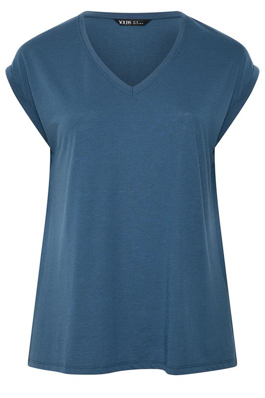 YOURS Plus Size Denim Blue Basic T-Shirt | Yours Clothing 2