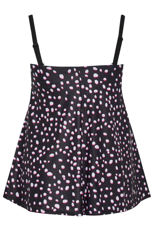YOURS Plus Size Black Spot Print Tankini Top | Yours Clothing  12