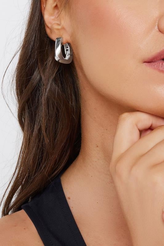 Silver Chunky Hoop Earrings | Yours Clothings 1