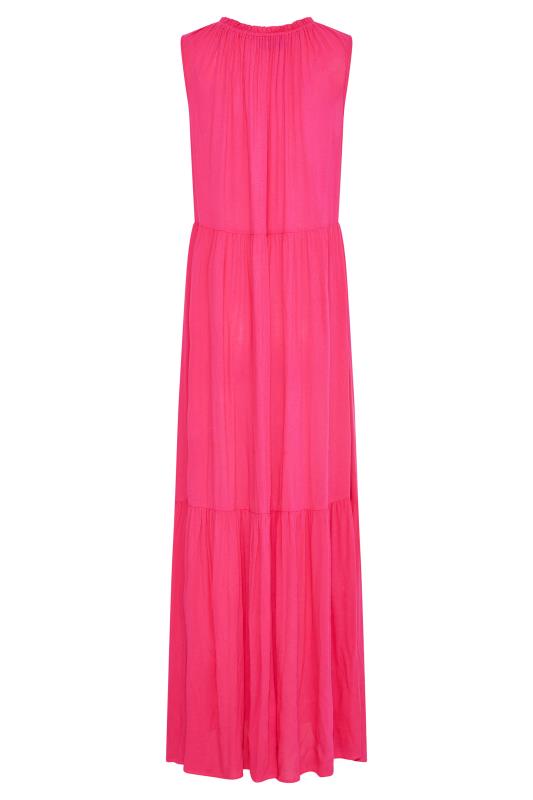 LTS Tall Women's Bright Pink Tiered Maxi Dress | Long Tall Sally 7