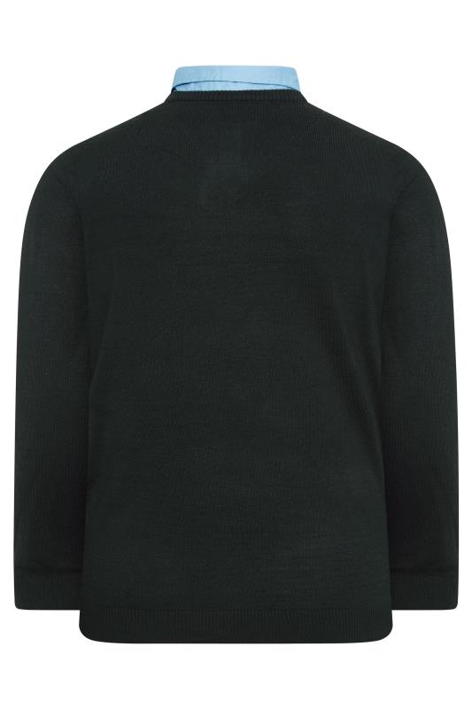 BadRhino Black & Light Blue Essential Mock Shirt Jumper | BadRhino 4