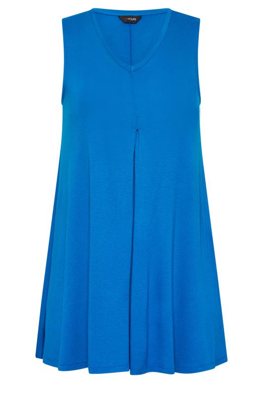 YOURS Curve Plus Size Cobalt Blue Swing Vest Top | Yours Clothing  6
