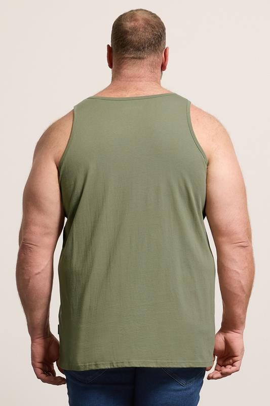 BadRhino Big & Tall 3 PACK Green/Blue/Brown Plain Vest Tops | BadRhino 6