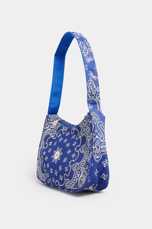 Blue Paisley Print Shoulder Bag | Yours Clothing 2