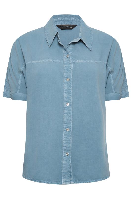 Petite Blue Short Sleeve Shirt | PixieGirl 6