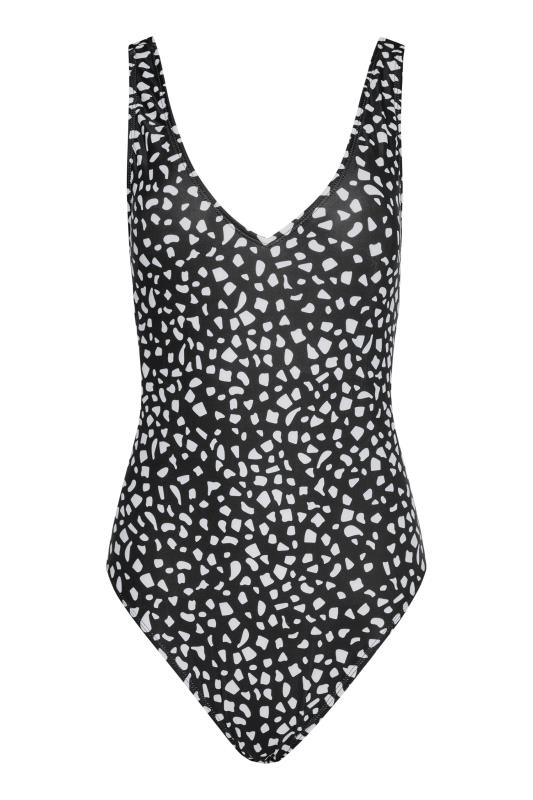 LTS Tall Black Dalmatian Print Twist Back Swimsuit | Long Tall Sally 6