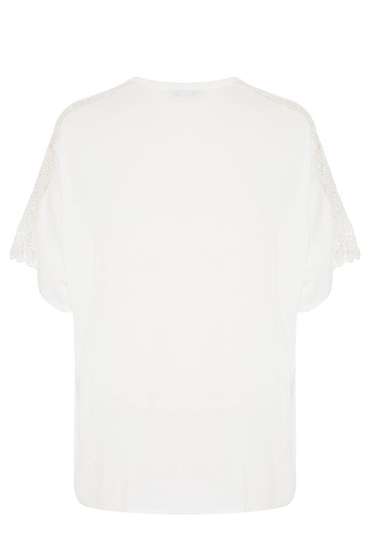 White Lace Sleeve Kimono Cardigan | Yours Clothing 6