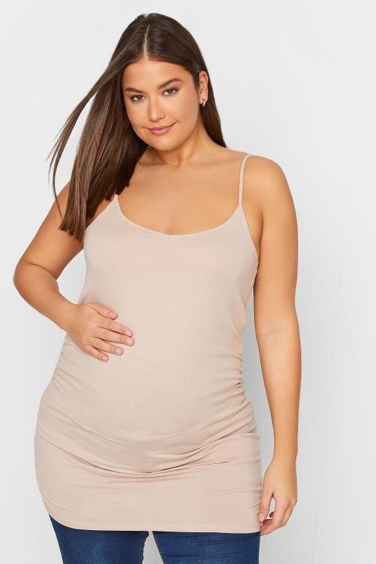 Tall Women's LTS 2 Pack Maternity Black & Nude Cami Vest Tops | Long Tall Sally 2