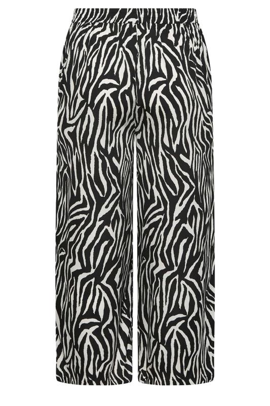 LIMITED COLLECTION Plus Size Black Zebra Print Wide Leg Trousers | Yours Clothing  8