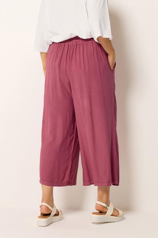 YOURS Plus Size Red Chambray Culottes | Yours Clothing 2