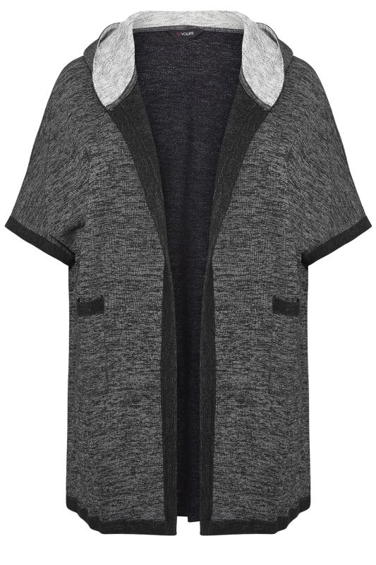 Curve Charcoal Grey Contrast Hooded Cardigan 5