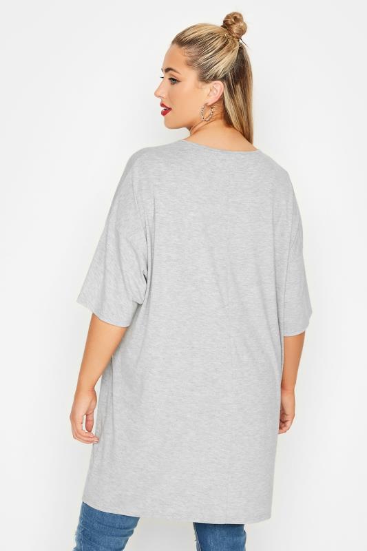 LIMITED COLLECTION Plus Size Grey Foil Leopard Print Oversized T-Shirt | Yours Clothing  3