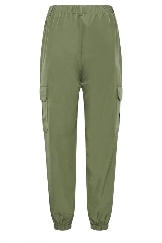 YOURS PETITE Curve Khaki Green Cargo Trousers | Yours Clothing