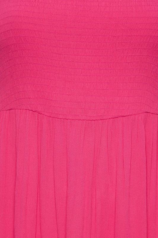 YOURS Plus Size Hot Pink Shirred Strappy Sundress | Yours Clothing  7