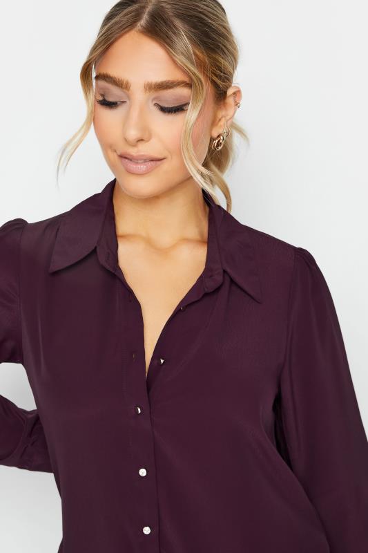 M&Co Dark Purple Tie Back Tunic Shirt | M&Co 4