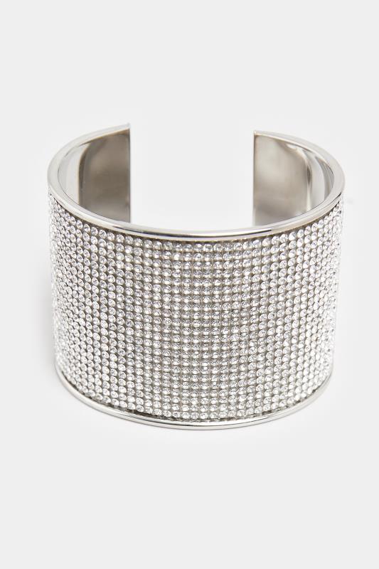 Silver Tone Diamante Cuff Bangle | Yours Clothing 2