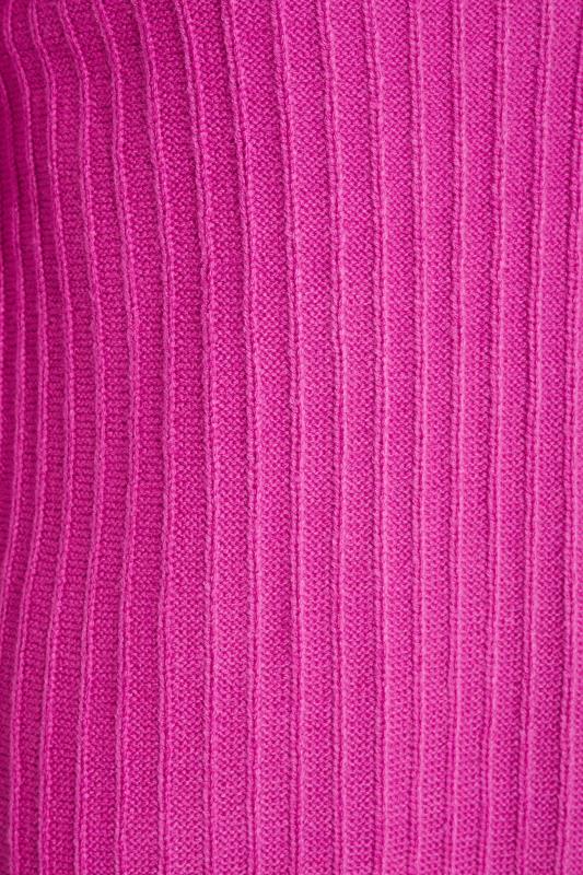 LTS Tall Pink Ribbed High Neck Jumper 5