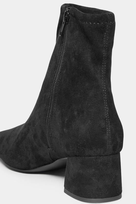 LTS Black Suede Block Heel Boots In Standard Fit | Long Tall Sally 4