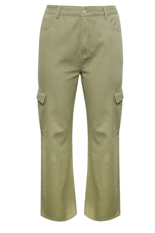 Plus Size Khaki Green Cargo Jeans | Yours Clothing 5
