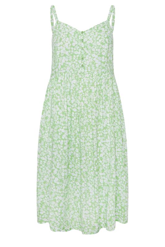 YOURS Plus Size Green Ditsy Floral Strappy Sundress | Yours Clothing 7