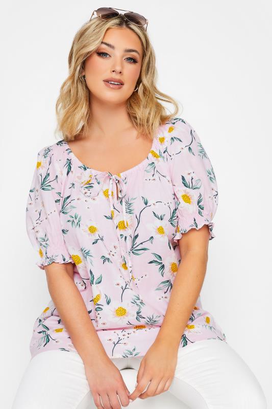 YOURS Plus Size Pink Floral Print Gypsy Top | Yours Clothing 4