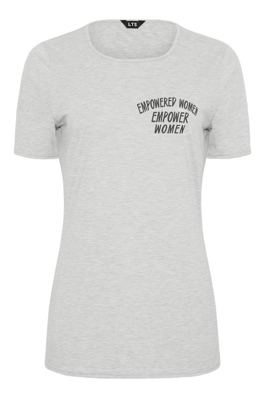 LTS Tall Grey 'Empowered Women' Slogan T-Shirt_F.jpg
