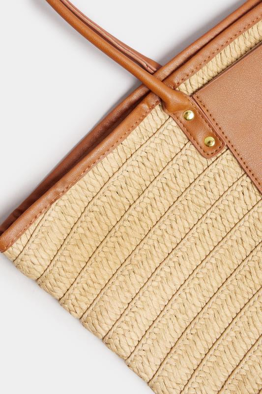 Tan Brown Straw Beach Bag | Yours Clothing 5