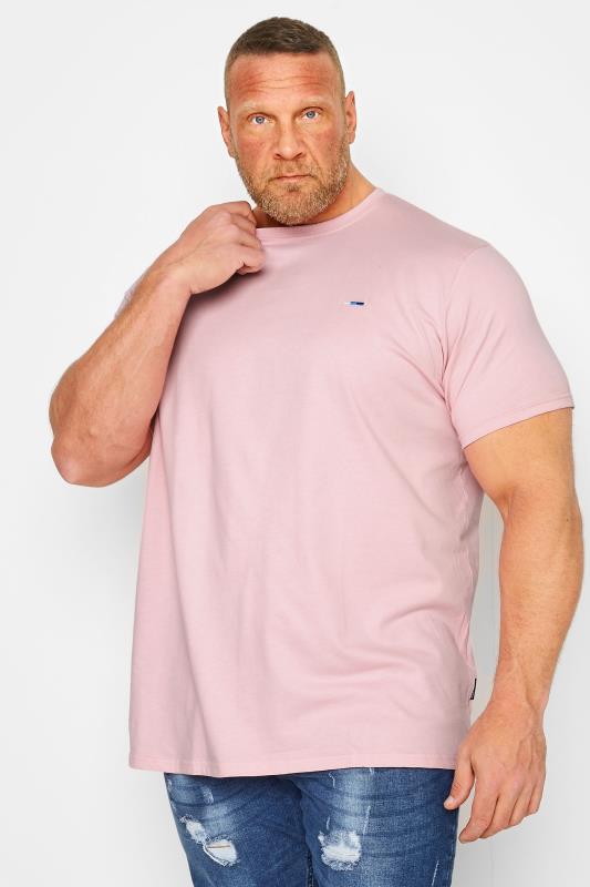Men's  BadRhino Big & Tall Light Pink Plain T-Shirt